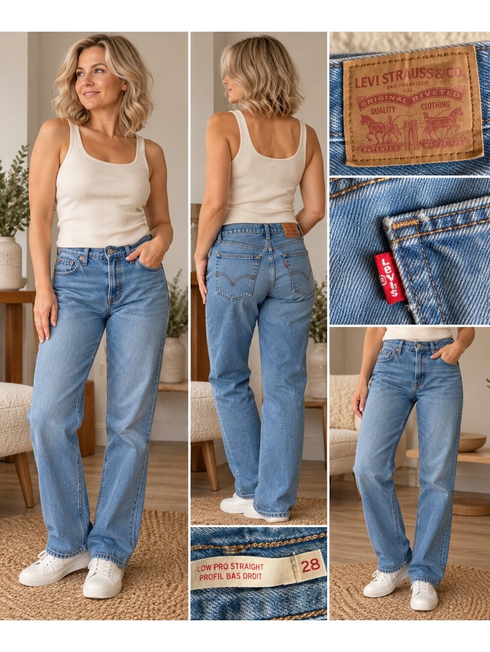 Levi’s Low Pro Straight Jeans Size 28 Light Wash